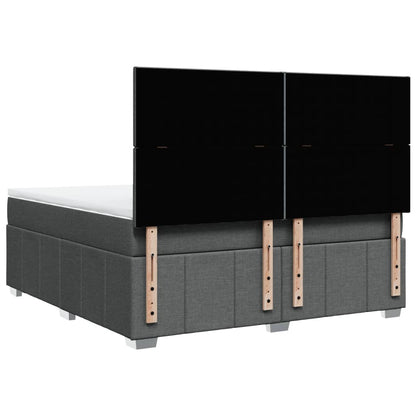 Boxspring met matras stof donkergrijs 180x200 cm