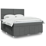 Boxspring met matras donkergrijs 180x200 cm