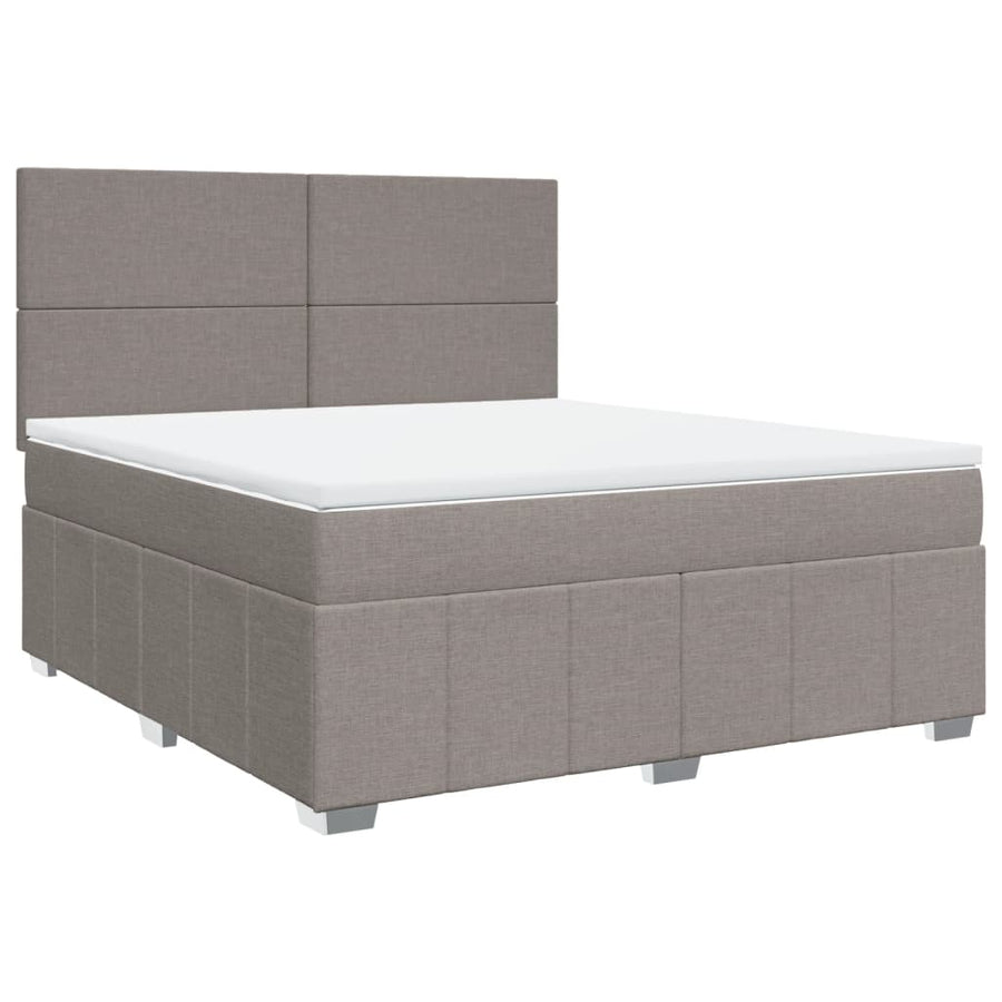 Boxspring met matras stof taupe 180x200 cm