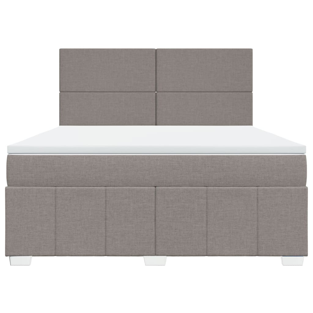 Boxspring met matras stof taupe 180x200 cm