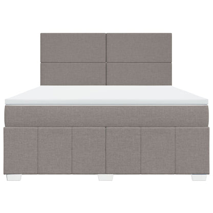 Boxspring met matras stof taupe 180x200 cm