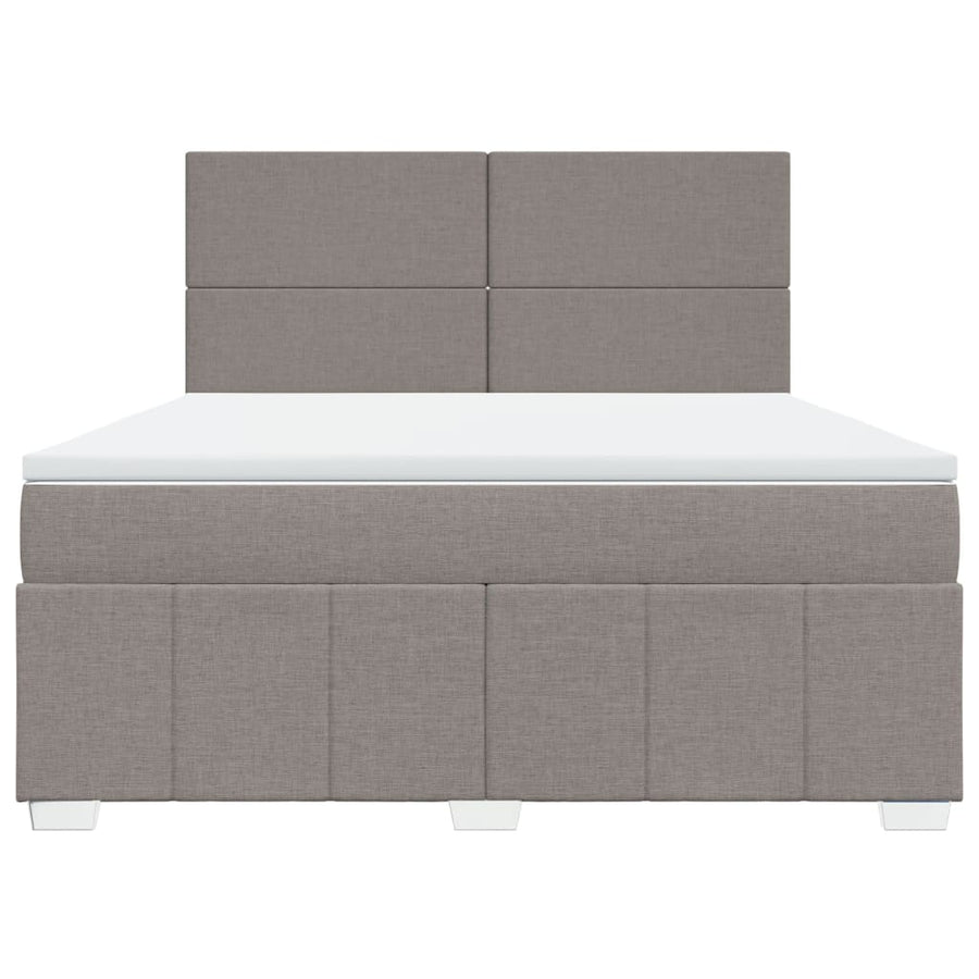 Boxspring met matras stof taupe 180x200 cm
