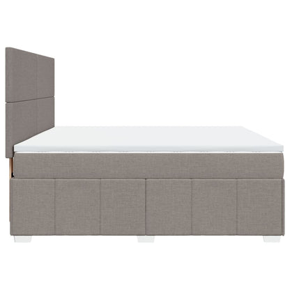 Boxspring met matras stof taupe 180x200 cm
