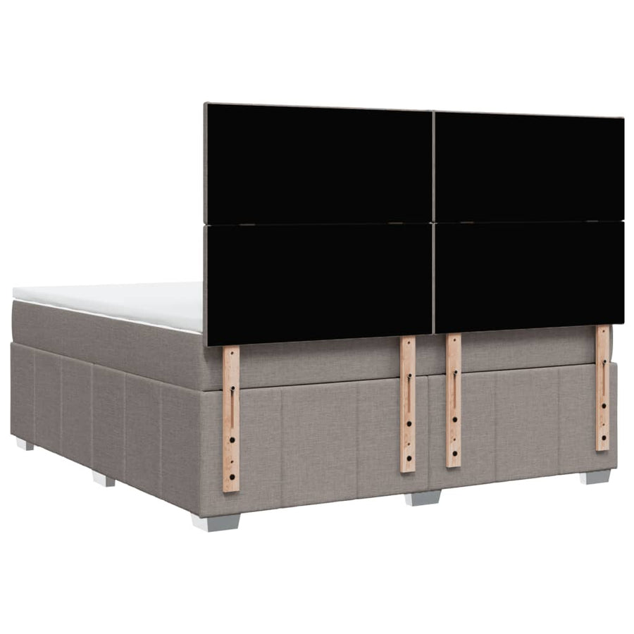 Boxspring met matras stof taupe 180x200 cm