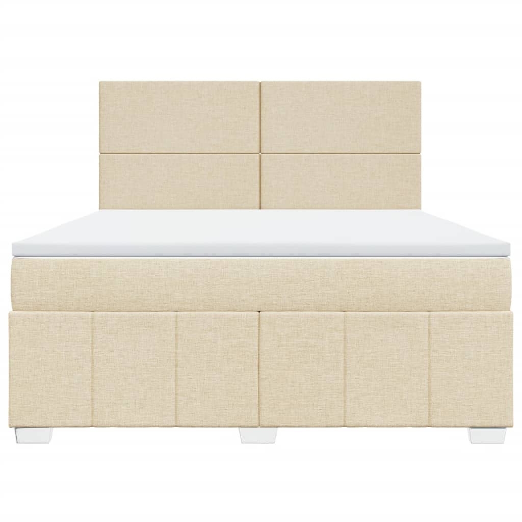 Boxspring met matras stof crèmekleurig 180x200 cm