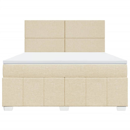 Boxspring met matras stof crèmekleurig 180x200 cm