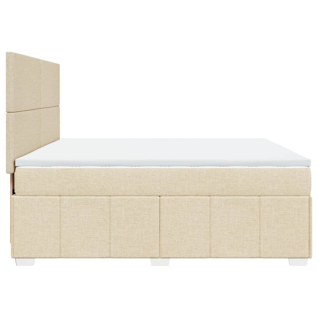 Boxspring met matras stof crèmekleurig 180x200 cm