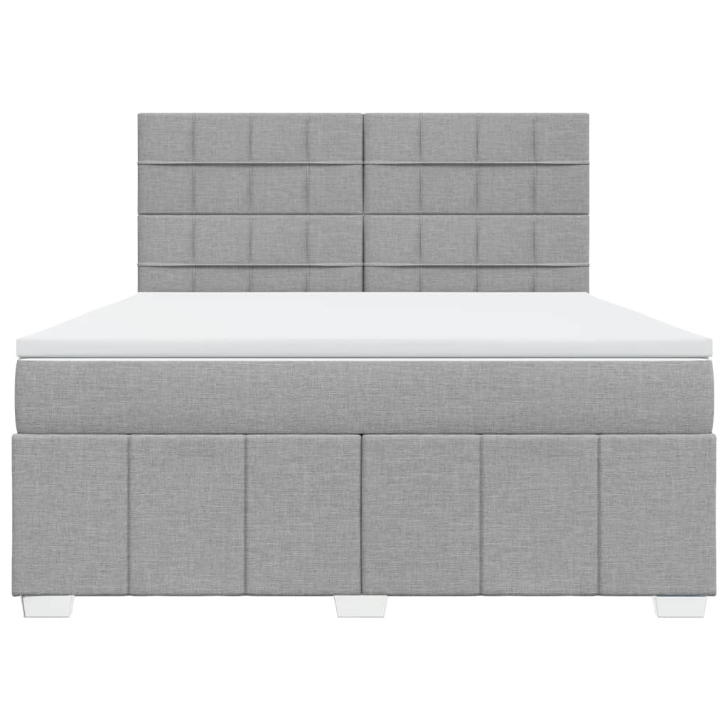 Boxspring met matras stof lichtgrijs 180x200 cm