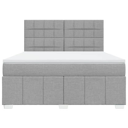 Boxspring met matras stof lichtgrijs 180x200 cm