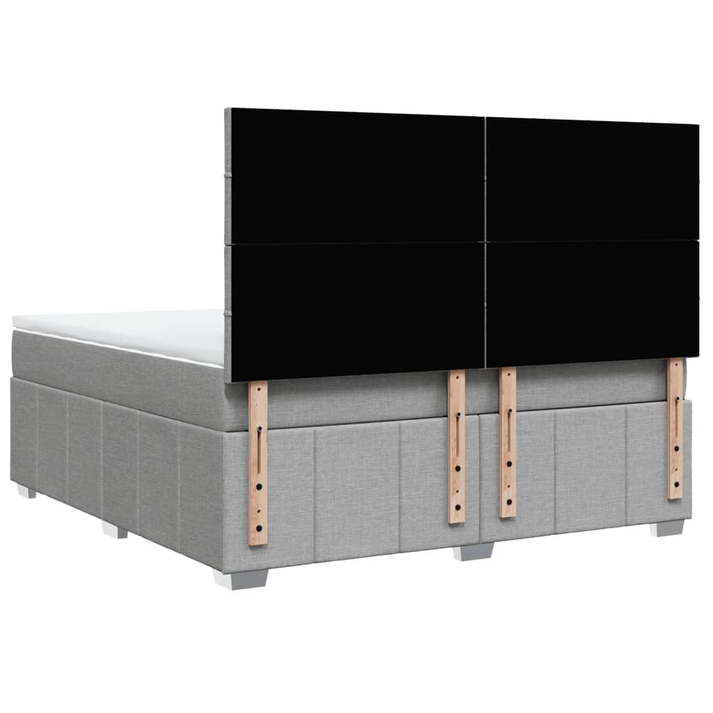 Boxspring met matras stof lichtgrijs 180x200 cm