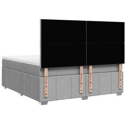 Boxspring met matras stof lichtgrijs 180x200 cm