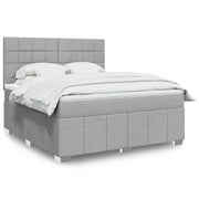 Boxspring met matras 180x200 cm lichtgrijs