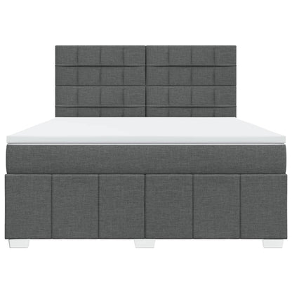 Boxspring met matras stof donkergrijs 180x200 cm