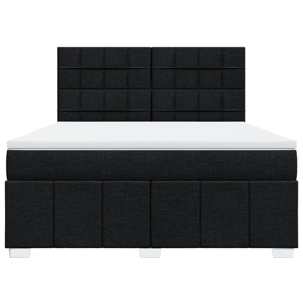 Boxspring met matras stof zwart 180x200 cm
