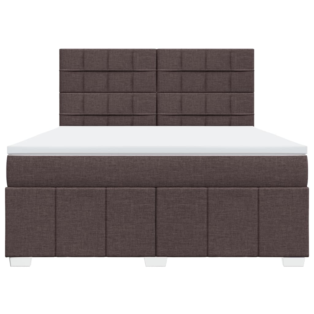 Boxspring met matras stof donkerbruin 180x200 cm