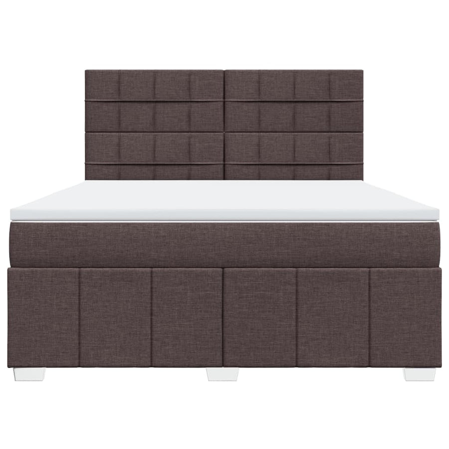 Boxspring met matras stof donkerbruin 180x200 cm