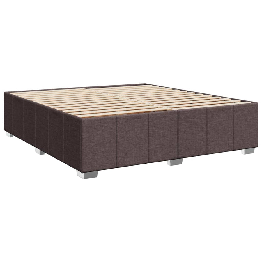 Boxspring met matras stof donkerbruin 180x200 cm