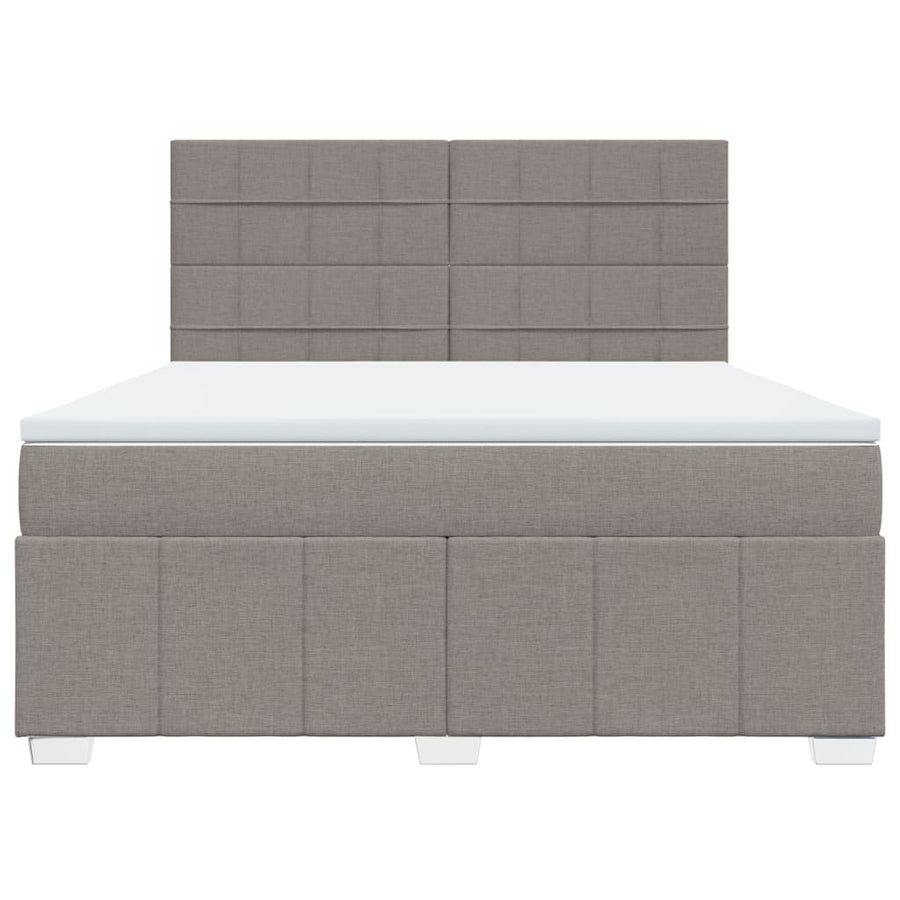 Boxspring met matras stof taupe 180x200 cm
