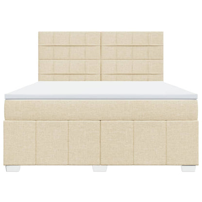 Boxspring met matras stof crèmekleurig 180x200 cm