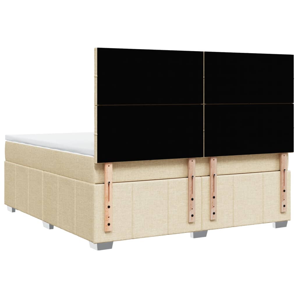 Boxspring met matras stof crèmekleurig 180x200 cm