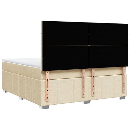Boxspring met matras stof crèmekleurig 180x200 cm