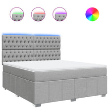 Boxspring met matras stof lichtgrijs 180x200 cm
