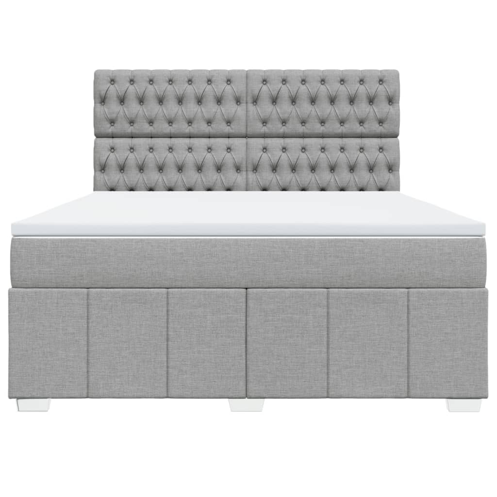 Boxspring met matras stof lichtgrijs 180x200 cm