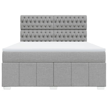 Boxspring met matras stof lichtgrijs 180x200 cm