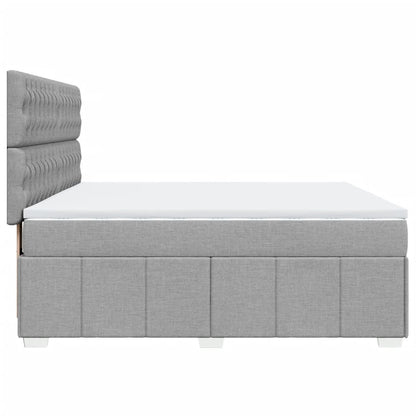 Boxspring met matras stof lichtgrijs 180x200 cm