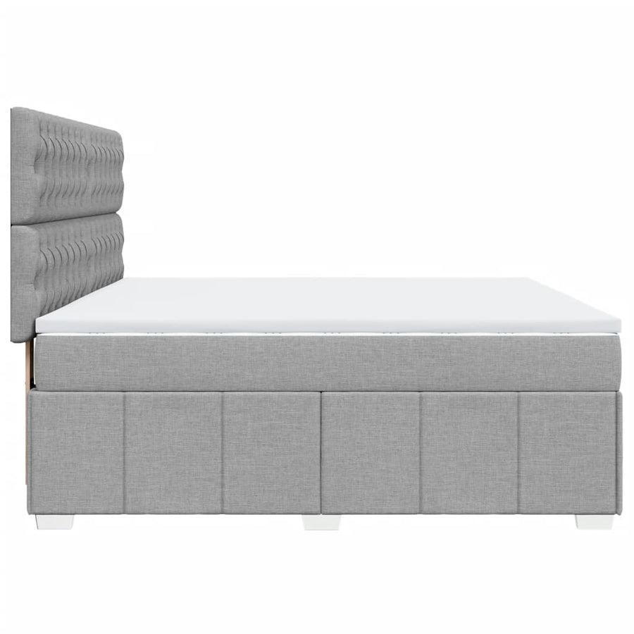 Boxspring met matras stof lichtgrijs 180x200 cm