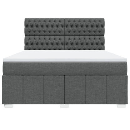 Boxspring met matras stof donkergrijs 180x200 cm