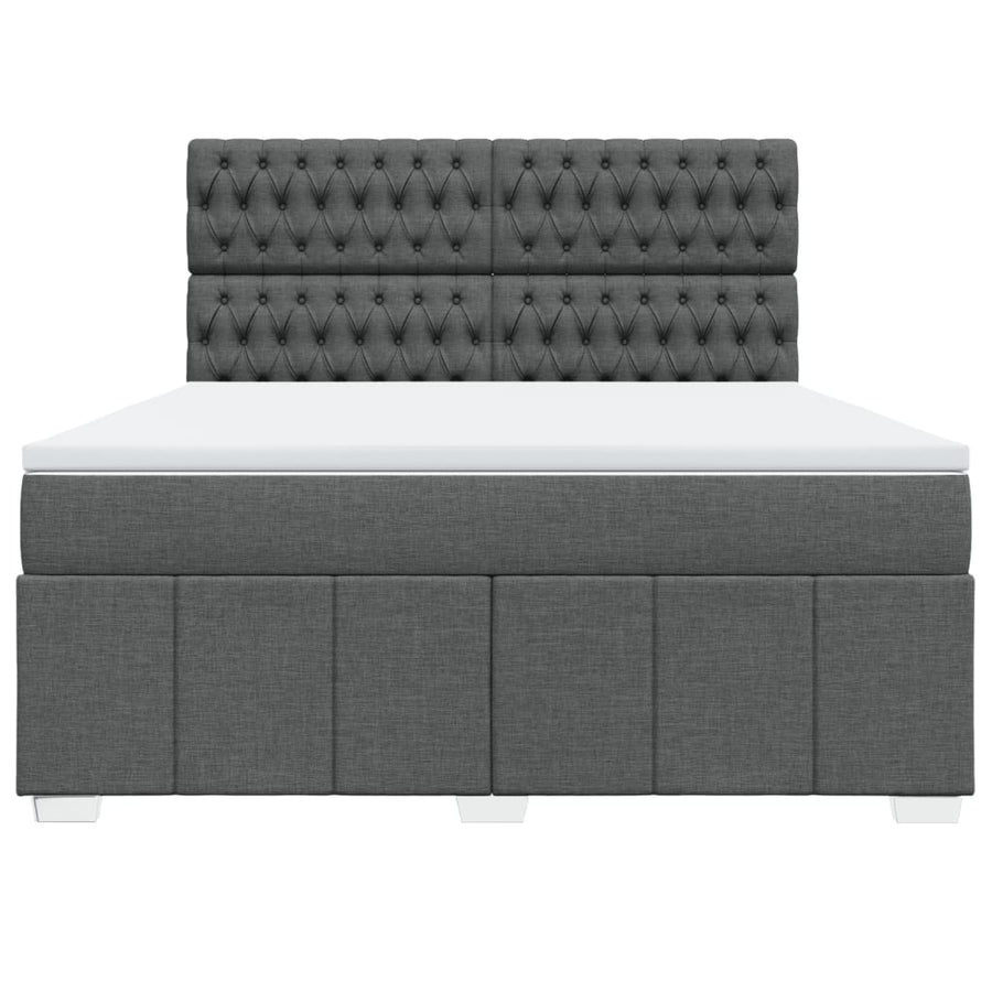 Boxspring met matras stof donkergrijs 180x200 cm