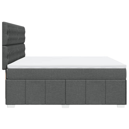 Boxspring met matras stof donkergrijs 180x200 cm