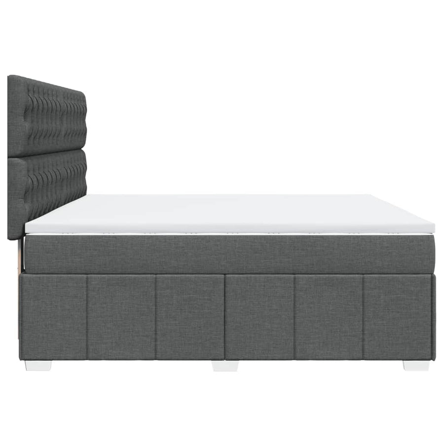 Boxspring met matras stof donkergrijs 180x200 cm