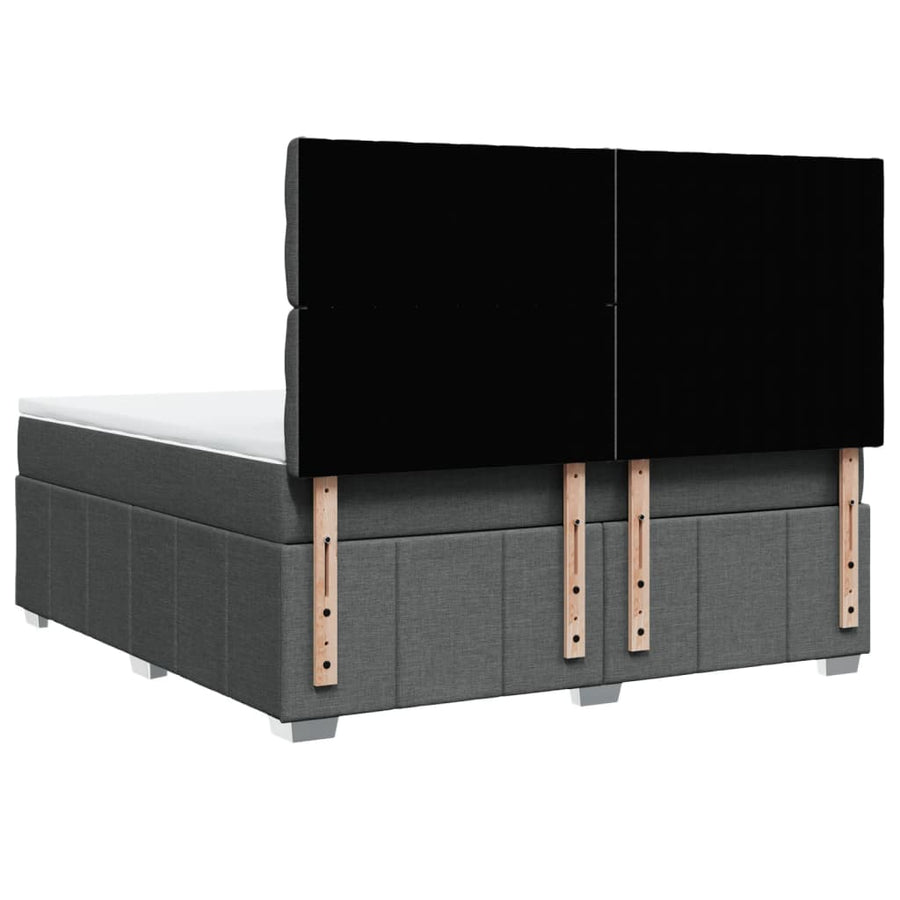 Boxspring met matras stof donkergrijs 180x200 cm