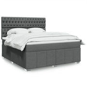 Boxspring 180x200 cm donkergrijs met matras