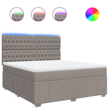 Boxspring met matras stof taupe 180x200 cm