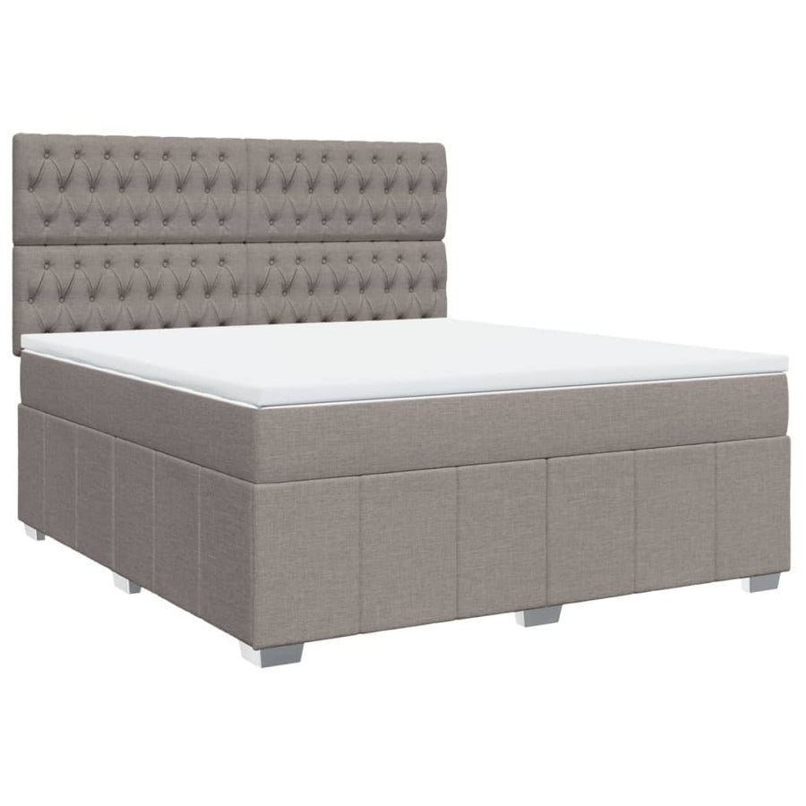 Boxspring met matras stof taupe 180x200 cm