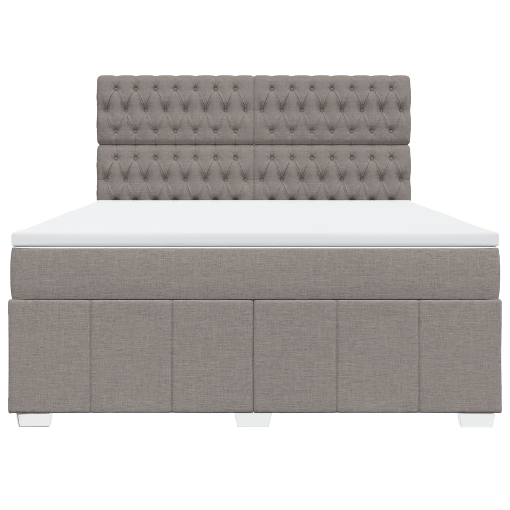 Boxspring met matras stof taupe 180x200 cm