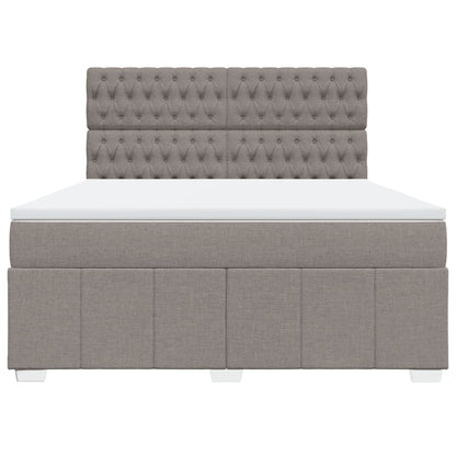 Boxspring met matras stof taupe 180x200 cm