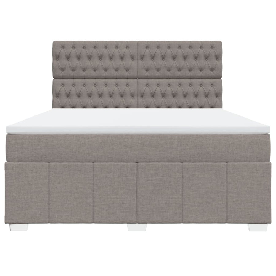 Boxspring met matras stof taupe 180x200 cm