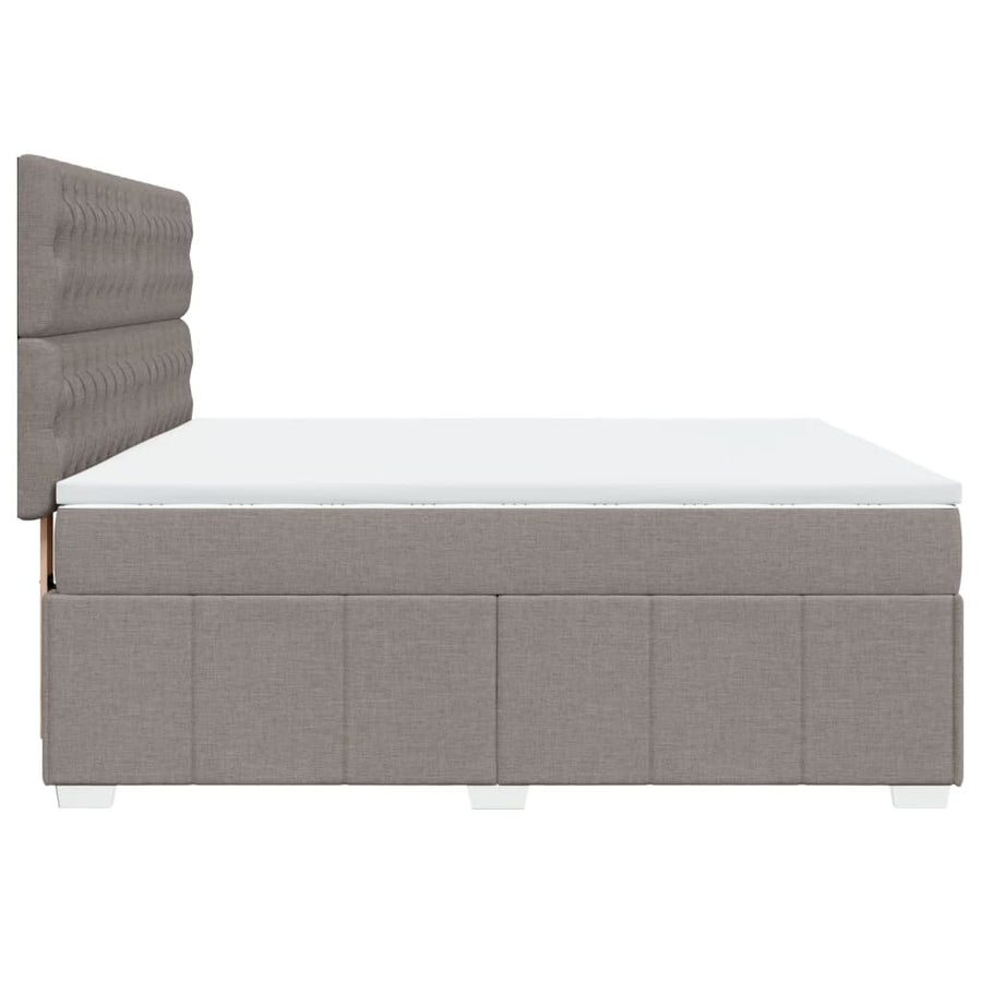 Boxspring met matras stof taupe 180x200 cm