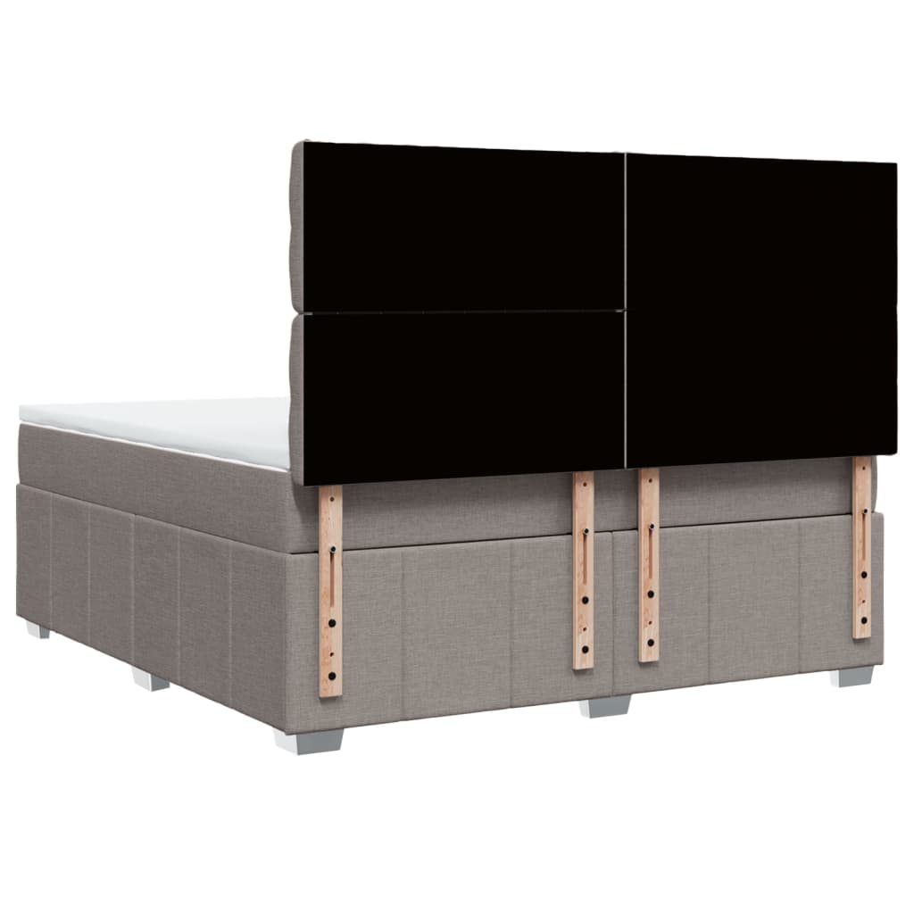 Boxspring met matras stof taupe 180x200 cm