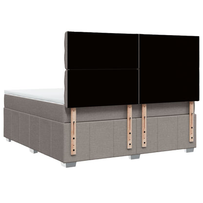 Boxspring met matras stof taupe 180x200 cm