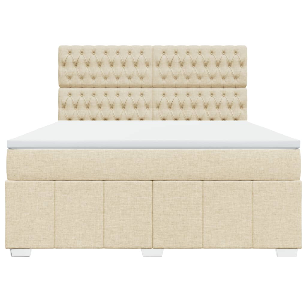 Boxspring met matras stof crèmekleurig 180x200 cm
