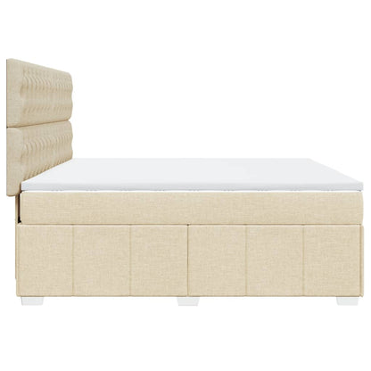 Boxspring met matras stof crèmekleurig 180x200 cm