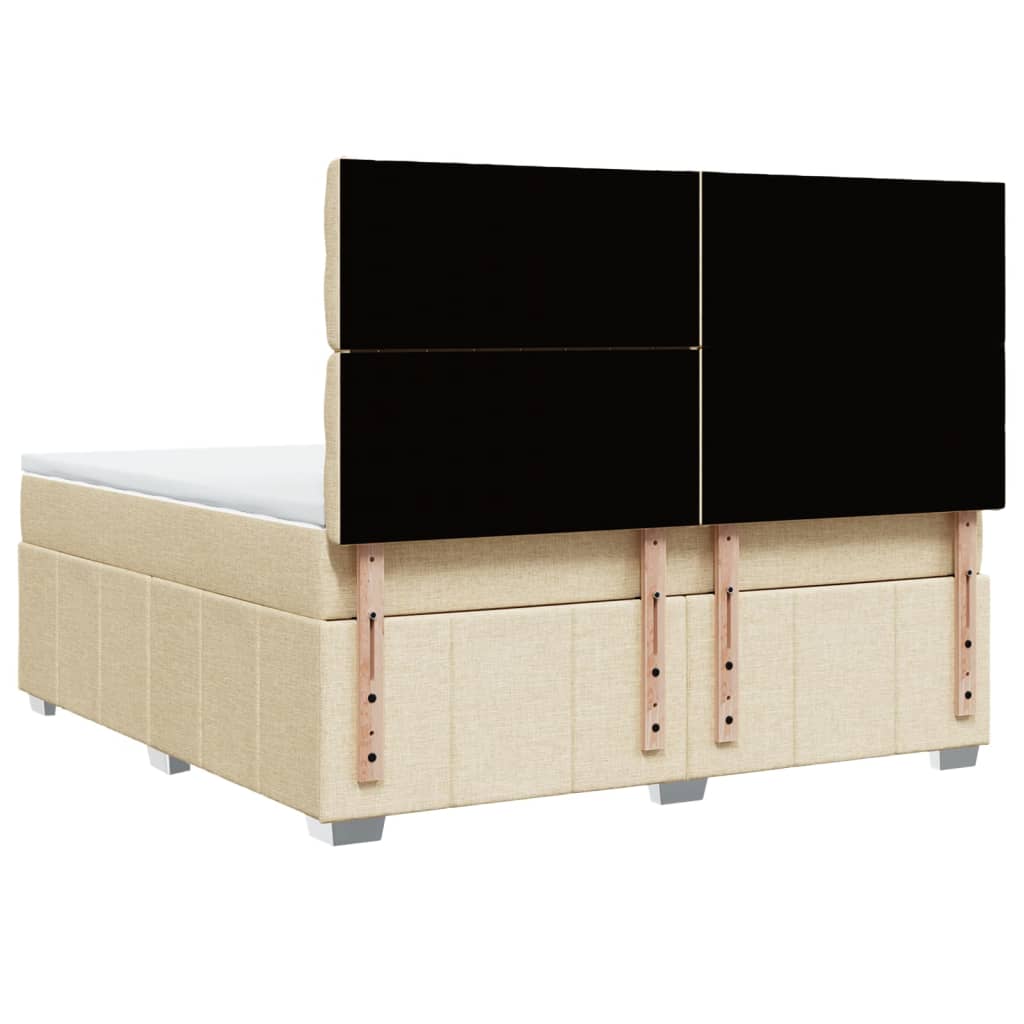 Boxspring met matras stof crèmekleurig 180x200 cm