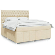 Boxspring met matras 180x200 cm crèmekleurig