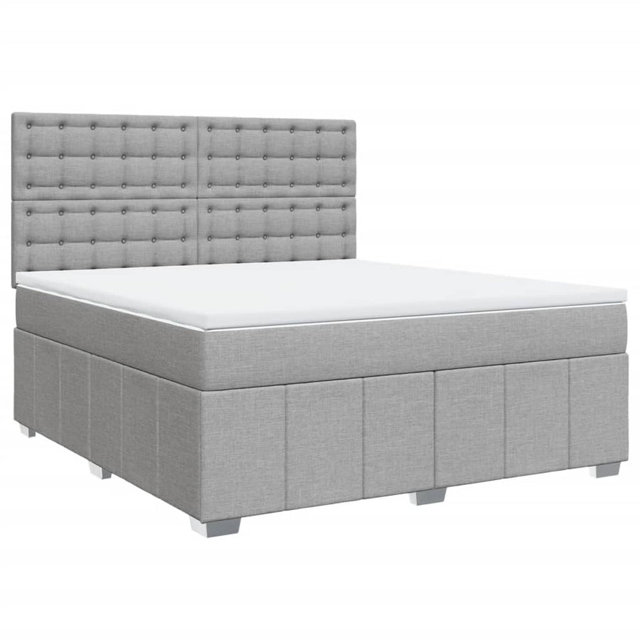 Boxspring met matras stof lichtgrijs 180x200 cm