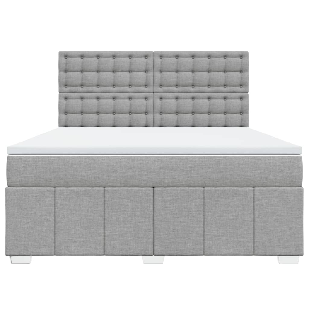 Boxspring met matras stof lichtgrijs 180x200 cm
